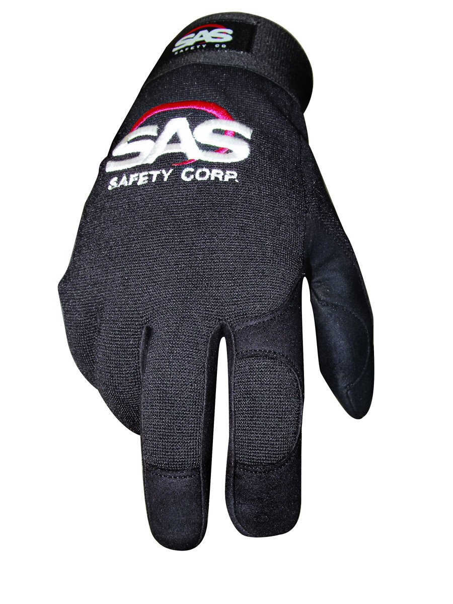 SAS Safety 6653 Mechanic's Pro Tool Safety Gloves, Black, Large
